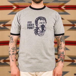 Dubble Works Loopwheeled Ringer Tee Feel Heather Grey Black worn front