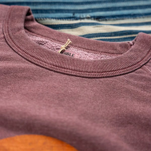 Dubble Works Smile Loopwheeled Sweatshirt Bordeaux detail crew neck