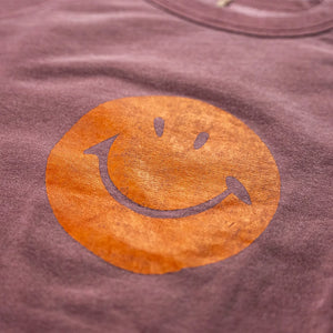 Dubble Works Smile Loopwheeled Sweatshirt Bordeaux close up print