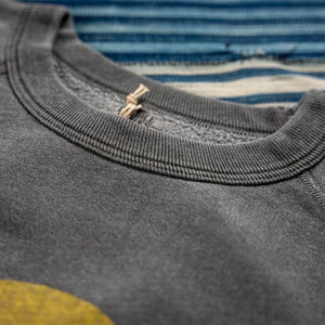 Dubble Works Smile Loopwheel Sweatshirt Sumikuro Black detail crew neck