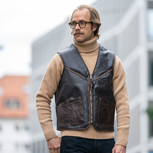 Eastman Leather E.LM.C. Biker Flight Shearling Vest – Vintage Brown