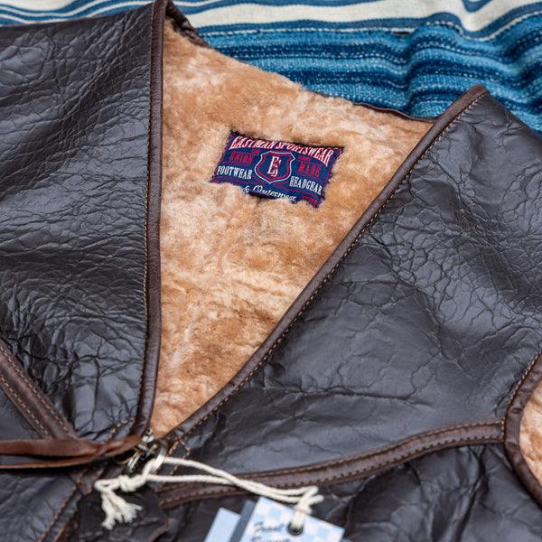 Eastman Leather E.LM.C. Biker Flight Shearling Vest – Vintage Brown
