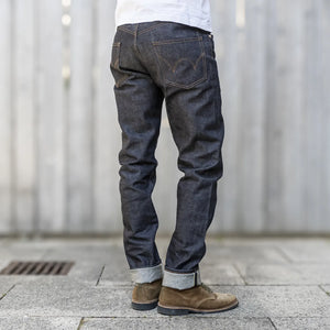 Edwin 13oz Kaihara Rainbow Selvedge Jeans Sanforized Slim Tapered worn backside