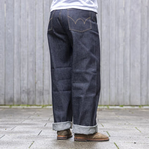 Edwin 13oz Kaihara Rainbow Selvedge Jeans Sanforized Wide Straight worn backside