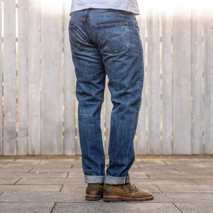 Edwin 14oz Kurabo Red Selvedge Jeans Blue Dark Used Regular Tapered worn backside