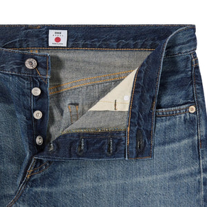 Edwin 14oz Kurabo Red Selvedge Jeans Blue Dark Used Regular Tapered detail button fly