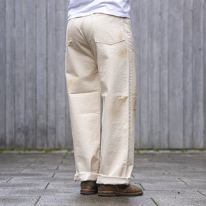 Edwin 14oz Natural Selvedge Jeans Damage Used Wide Straight worn backside