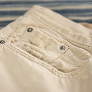 Edwin 14oz Natural Selvedge Jeans Damage Used Wide Straight detail used pocket