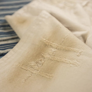 Edwin 14oz Natural Selvedge Jeans Damage Used Wide Straight Detail Used