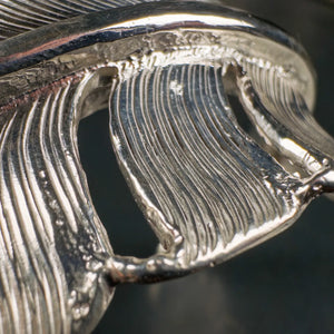 First Arrows BR 105 950 Silver Feather Bangle close up feather
