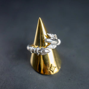 First Arrows First Arrow Ring Large 950 Silver R063 front on a stand