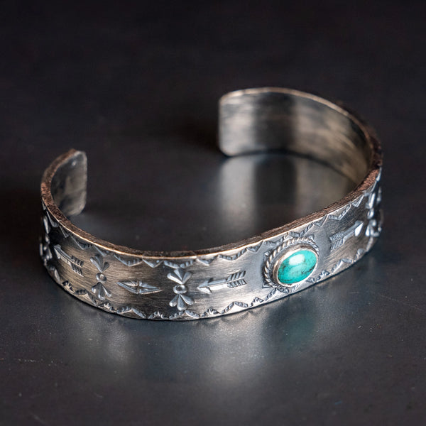 First Arrow’s Turquoise Arrow Stamp Bangle – 950 Silver / BR-311