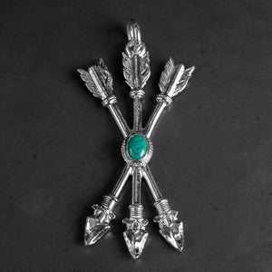 First Arrow’s Turquoise Triple Arrow Pendant – 950 Silver / P-547