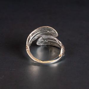 First Arrow’s Double Feather Ring – 950 Silver / R-156 (S)
