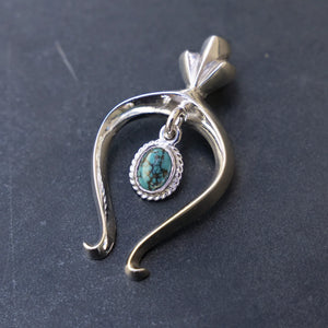 First Arrows Turquoise Najya Large Pendant 950 Silver P-614 front