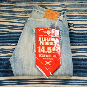 The Flat Head FN-D111C Real Aging Selvedge Jeans folded