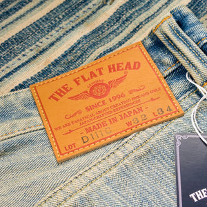 The Flat Head FN-D111C Real Aging Selvedge Jeans detail leather patch