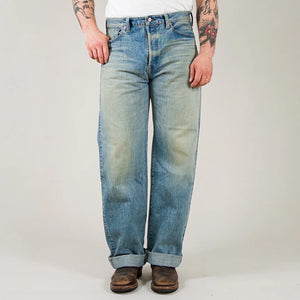 The Flat Head FN D111C Real Aging Selvedge Jeans worn front