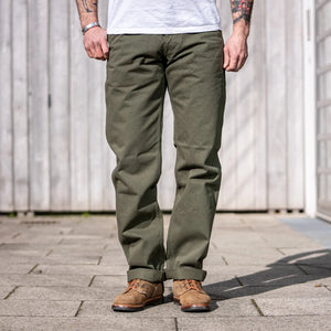 The Flat Head 'The Vanguard' 12oz Selvedge Chino – Olive Green