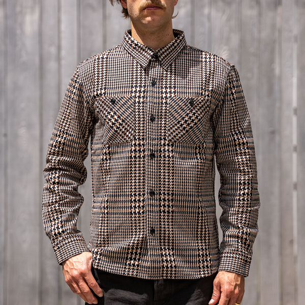 The Flat Head Glencheck Selvedge Flannel Shirt – Black / Brown