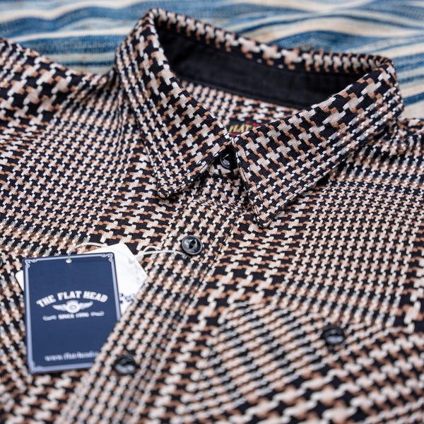 The Flat Head Glencheck Selvedge Flannel Shirt – Black / Brown