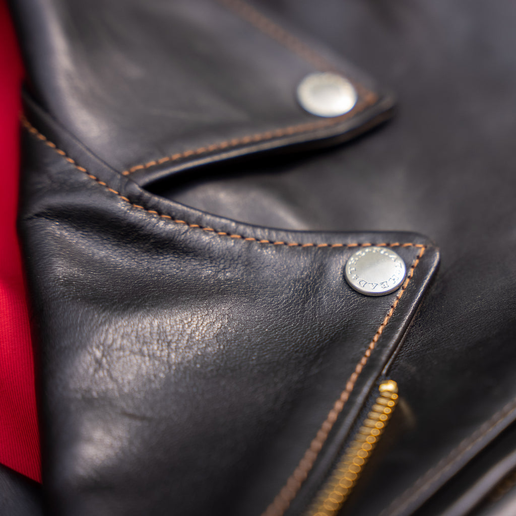 The Flat Head „Double Rider’s” Horsehide Leather Jacket Black