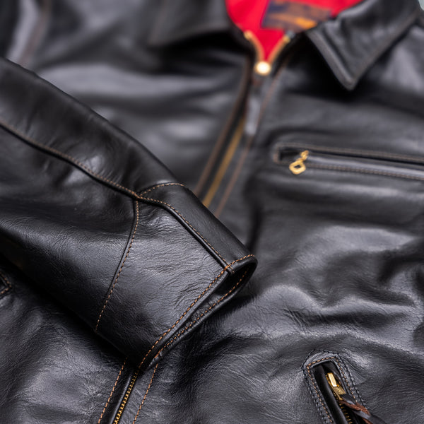 The Flat Head ‘Single Rider's’ Horsehide Leather Jacket – Black