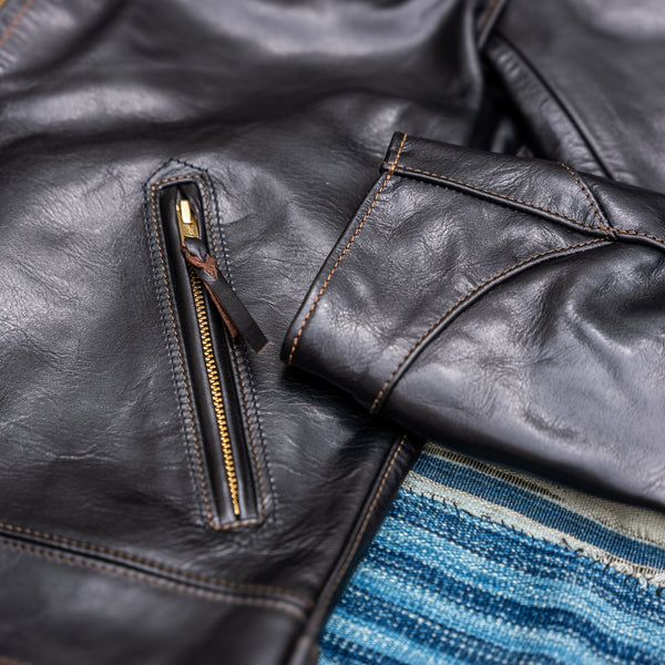 The Flat Head ‘Single Rider's’ Horsehide Leather Jacket – Black