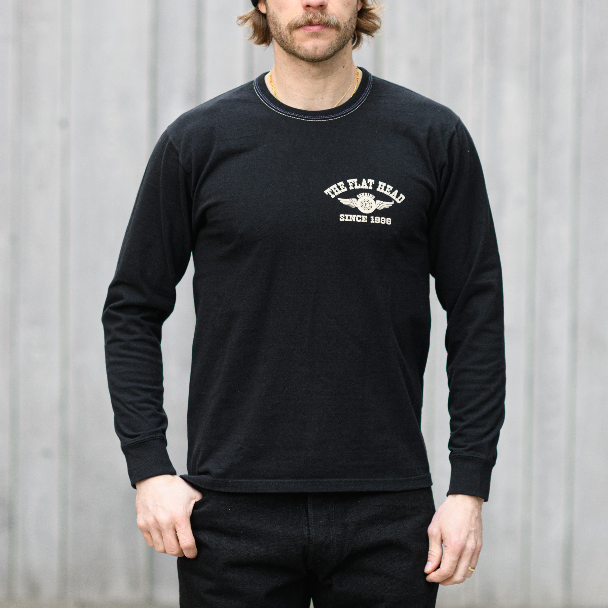 The Flat Head Flying Wheel Loopwheeled Longsleeve – Black