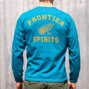 The Flat Head “Frontier Spirits” 9,3oz Loopwheeled Long Sleeve – Turquoise