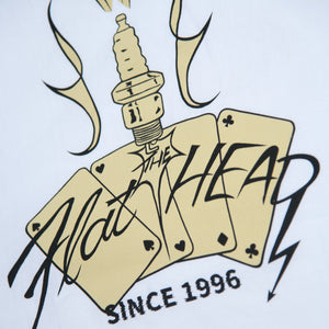 The Flat Head ‘Aces High’ 9,3oz Loopwheeled Longsleeve – White