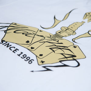 The Flat Head ‘Aces High’ 9,3oz Loopwheeled Longsleeve – White