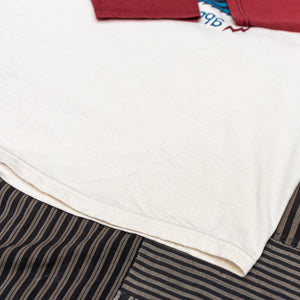 The Flat Head ‘Tiger’ 9,7oz Loopwheeled Raglan Longsleeve – Ivory / Light Red