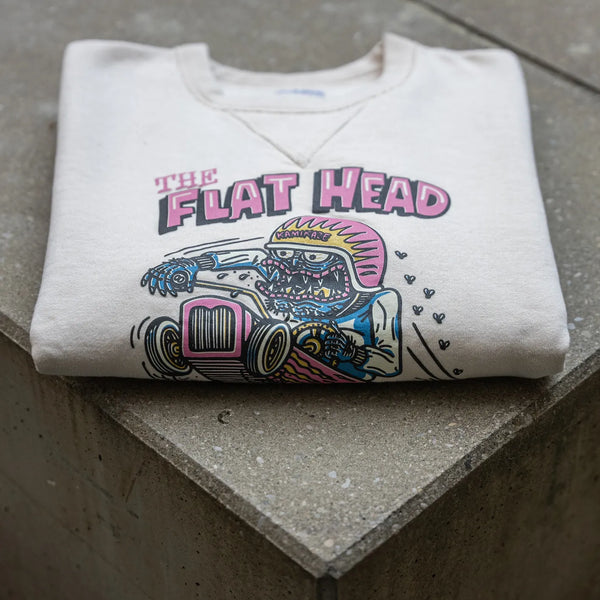 The Flat Head ‘Kamikaze’ 12oz Loopwheeled Sweatshirt – Ivory