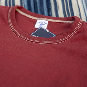 The Flat Head Eagle 9.7oz Loopwheeled T-Shirt – Dusk Red / Foam Print