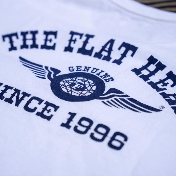 The Flat Head „Flying Wheel” 9,3oz Loopweeled T-Shirt – White