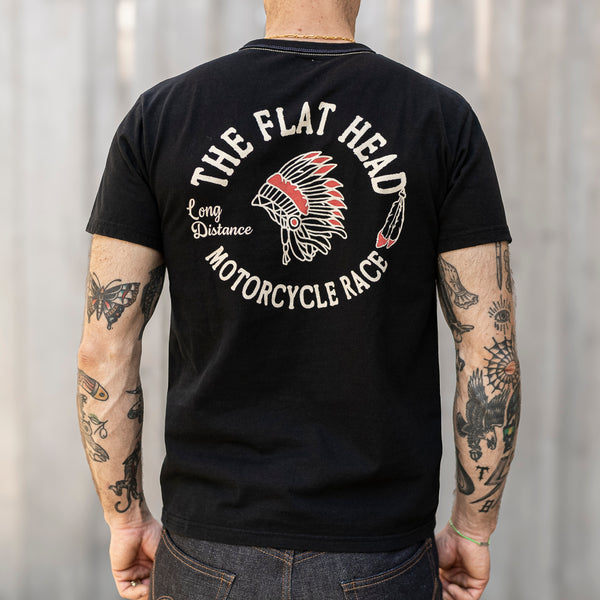 The Flat Head ‘War Bonnet’ 9,7oz Loopwheeled T-Shirt – Black