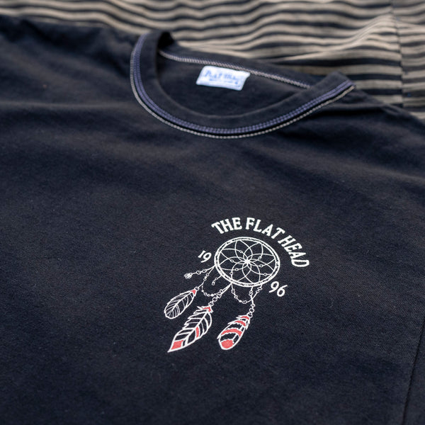 The Flat Head ‘War Bonnet’ 9,7oz Loopwheeled T-Shirt – Black