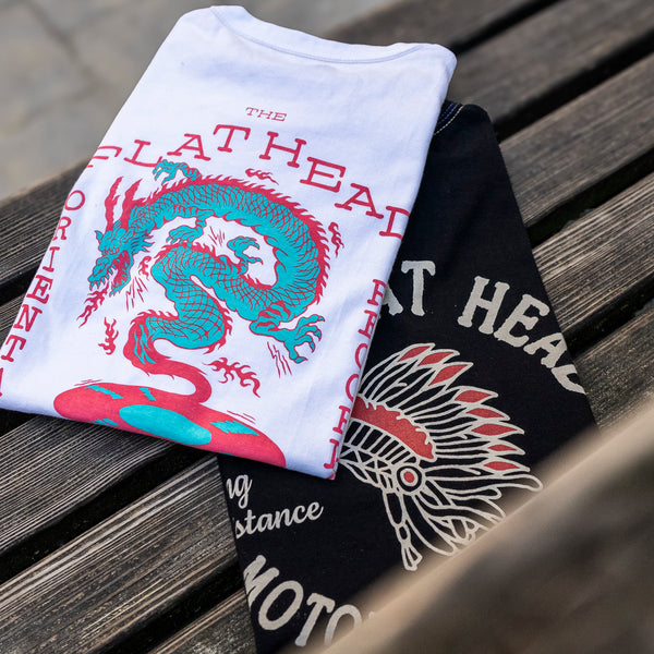 The Flat Head ‘War Bonnet’ 9,7oz Loopwheeled T-Shirt – Black