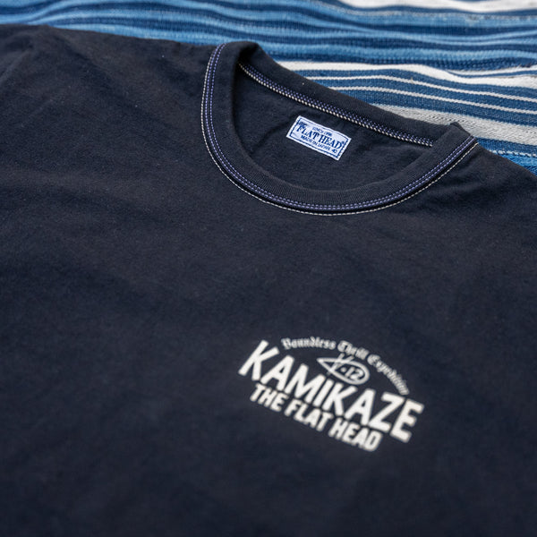 The Flat Head ‘Kamikaze’ 9,7oz Loopwheeled T-Shirt – Black