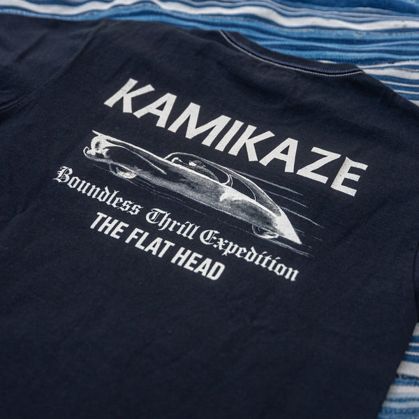 The Flat Head ‘Kamikaze’ 9,7oz Loopwheeled T-Shirt – Black