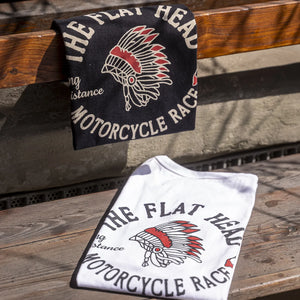 The Flat Head ‘War Bonnet’ 9.7oz Loopwheeled T-Shirt – White