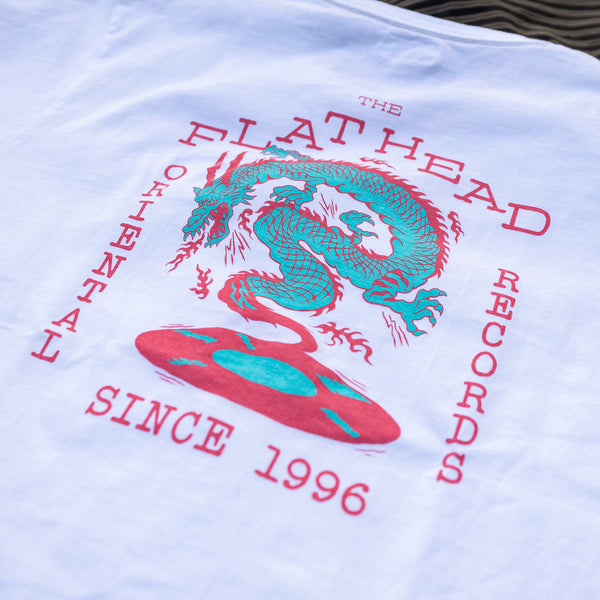 The Flat Head ‘Oriental Records’ 9,7oz Loopwheeled T-Shirt – White