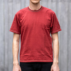 The Flat Head THC 9,7oz Heavyweight Loopwheeled T-Shirt – Pale Red