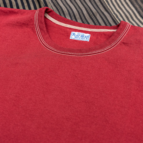 The Flat Head THC 9,7oz Heavyweight Loopwheeled T-Shirt – Pale Red