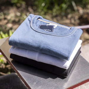 The Flat Head THC 9.7oz Heavyweight Loopwheeled T-Shirt – Blue