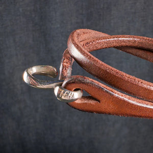 The Flat Heat Double Brown Leather Bracelet Sterling Silver Closure close up