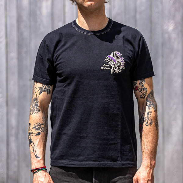 The Flat Head „Bikers & Vintage” 9,3oz Loopweeled T-Shirt – Black