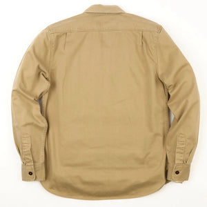 Freenote 11oz Sateen Twill Utility Shirt Khaki backside flat