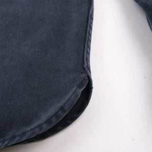 Freenote 11oz Sateen Twill Utility Shirt Navy close up hem